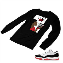Load image into Gallery viewer, Jordan 11 White Bred Matching Custom Long Sleeve T shirt JD 11-5-7-6 - jd11-5-7-L-6b
