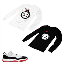 Load image into Gallery viewer, Jordan 11 White Bred Matching Custom Long Sleeve T shirt JD 11-5-7-8 - jd11-5-7-L-8
