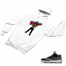 Load image into Gallery viewer, Jordan 11 Black Cement Matching Custom Designed HoodiesJD 11-5-8-10 - jd11-5-8-H-10a
