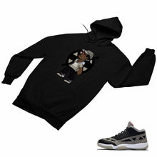 Load image into Gallery viewer, Jordan 11 Black Cement Matching Custom Designed HoodiesJD 11-5-8-11 - jd11-5-8-H-11b
