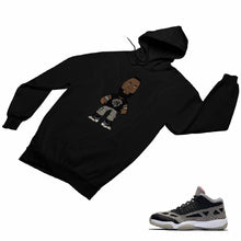 Load image into Gallery viewer, Jordan 11 Black Cement Matching Custom Designed HoodiesJD 11-5-8-12 - jd11-5-8-H-12b

