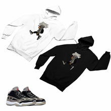 Load image into Gallery viewer, Jordan 11 Black Cement Matching Custom Designed HoodiesJD 11-5-8-21 - jd11-5-8-H-21
