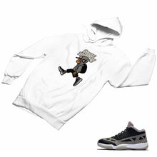 Load image into Gallery viewer, Jordan 11 Black Cement Matching Custom Designed HoodiesJD 11-5-8-21 - jd11-5-8-H-21a
