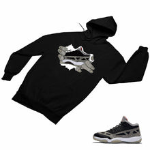 Load image into Gallery viewer, Jordan 11 Black Cement Matching Custom Designed HoodiesJD 11-5-8-23 - jd11-5-8-H-23b
