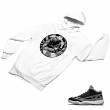 Load image into Gallery viewer, Jordan 11 Black Cement Matching Custom Designed HoodiesJD 11-5-8-24 - jd11-5-8-H-24a
