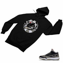 Load image into Gallery viewer, Jordan 11 Black Cement Matching Custom Designed HoodiesJD 11-5-8-24 - jd11-5-8-H-24b
