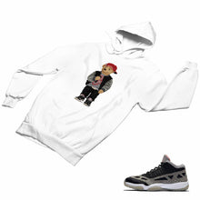 Load image into Gallery viewer, Jordan 11 Black Cement Matching Custom Designed HoodiesJD 11-5-8-25 - jd11-5-8-H-25a
