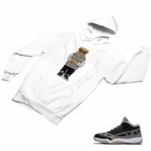 Load image into Gallery viewer, Jordan 11 Black Cement Matching Custom Designed HoodiesJD 11-5-8-26 - jd11-5-8-H-26a

