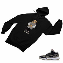Load image into Gallery viewer, Jordan 11 Black Cement Matching Custom Designed HoodiesJD 11-5-8-26 - jd11-5-8-H-26b

