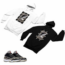 Load image into Gallery viewer, Jordan 11 Black Cement Matching Custom Designed HoodiesJD 11-5-8-29 - jd11-5-8-H-29
