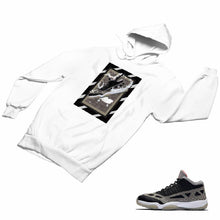 Load image into Gallery viewer, Jordan 11 Black Cement Matching Custom Designed HoodiesJD 11-5-8-29 - jd11-5-8-H-29a
