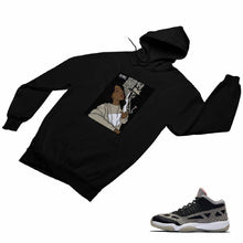 Load image into Gallery viewer, Jordan 11 Black Cement Matching Custom Designed HoodiesJD 11-5-8-3 - jd11-5-8-H-3b
