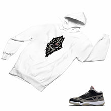 Load image into Gallery viewer, Jordan 11 Black Cement Matching Custom Designed HoodiesJD 11-5-8-5 - jd11-5-8-H-5a
