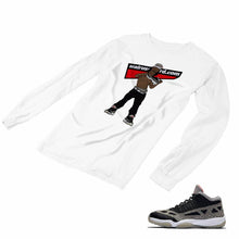 Load image into Gallery viewer, Jordan 11 Black Cement Matching Custom Long Sleeve T shirt JD 11-5-8-10 - jd11-5-8-L-10a
