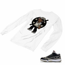 Load image into Gallery viewer, Jordan 11 Black Cement Matching Custom Long Sleeve T shirt JD 11-5-8-11 - jd11-5-8-L-11a
