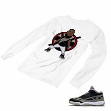 Load image into Gallery viewer, Jordan 11 Black Cement Matching Custom Long Sleeve T shirt JD 11-5-8-14 - jd11-5-8-L-14a
