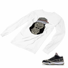 Load image into Gallery viewer, Jordan 11 Black Cement Matching Custom Long Sleeve T shirt JD 11-5-8-18 - jd11-5-8-L-18a
