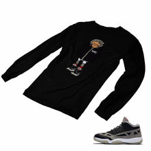Load image into Gallery viewer, Jordan 11 Black Cement Matching Custom Long Sleeve T shirt JD 11-5-8-20 - jd11-5-8-L-20b
