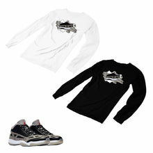 Load image into Gallery viewer, Jordan 11 Black Cement Matching Custom Long Sleeve T shirt JD 11-5-8-23 - jd11-5-8-L-23
