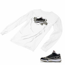 Load image into Gallery viewer, Jordan 11 Black Cement Matching Custom Long Sleeve T shirt JD 11-5-8-23 - jd11-5-8-L-23a
