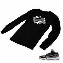 Load image into Gallery viewer, Jordan 11 Black Cement Matching Custom Long Sleeve T shirt JD 11-5-8-23 - jd11-5-8-L-23b
