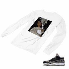 Load image into Gallery viewer, Jordan 11 Black Cement Matching Custom Long Sleeve T shirt JD 11-5-8-3 - jd11-5-8-L-3a
