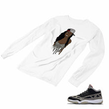 Load image into Gallery viewer, Jordan 11 Black Cement Matching Custom Long Sleeve T shirt JD 11-5-8-6 - jd11-5-8-L-6a
