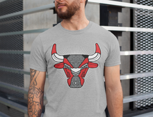 Load image into Gallery viewer, Bull Head Heather Grey T-Shirt - Air Jordan 3 Unite - sneaker-release-tees-air-jordan-3-red-cement-aj3-unite-shoe-match-tee-bull-head-chicago-heather-grey-t-shirt-3
