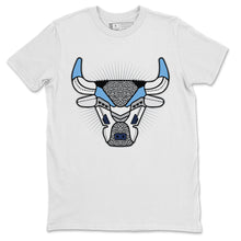 Load image into Gallery viewer, Bull Head White T-Shirt - Air Jordan 3 Valor Blue - sneaker-release-tees-air-jordan-3-valor-blue-aj3-unc-shoe-match-tee-bull-head-chicago-white-t-shirt-2
