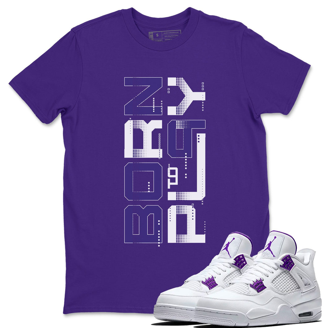 Born To Play T-Shirt - Air Jordan 4 Court Purple - snrt-air-jordan-4-court-purple-metal-sneaker-release-tees-born-to-play-purple-t-shirt-2