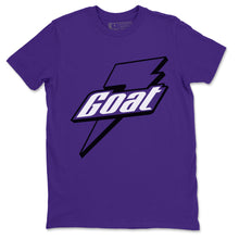 Load image into Gallery viewer, Goat T-Shirt - Air Jordan 1 Court Purple - snrt-sneaker-release-tees-air-jordan-1-court-purple-match-t-shirt-goat-purple-tee-2_b46e0377-4363-4c85-9c91-44ee201e646f
