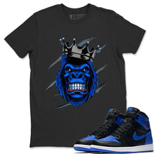 Load image into Gallery viewer, Ferocious Gorilla T-Shirt - Air Jordan 1 Royal Black - snrt-sneaker-release-tees-air-jordan-1-royal-black-matching-gerocious-gorilla-black-t-shirt
