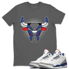 Load image into Gallery viewer, Bull Head Cool Grey T-Shirt - Air Jordan 3 True Blue - snrt-sneaker-release-tees-air-jordan-3-retro-se-true-blue-og-shoe-match-tee-bull-head-cool-grey-t-shirt
