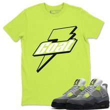 Load image into Gallery viewer, Goat T-Shirt - Air Jordan 4 '95 Neon - snrt-sneaker-release-tees-air-jordan-4-95-neon-match-t-shirt-goat-safety-green-tee

