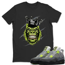 Load image into Gallery viewer, Ferocious Gorilla Black T-Shirt - Air Jordan 4 '95 Neon - snrt_sneaker-release-tees-aj4-neon-95-air-jordan-4-ferocious-gorilla-black-t-shirt
