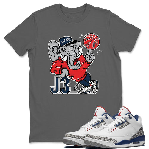 AJ3 Elephant Cool Grey T-Shirt - Air Jordan 3 True Blue - true-blue-og-air-jordan-3-sneaker-release-tees-aj-3-elephant-tee-cool-grey_13f9ec66-305e-4ac4-88ef-fcfea38da7e3