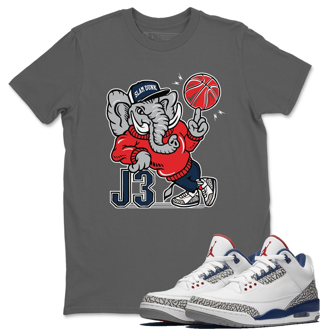 AJ3 Elephant Cool Grey T-Shirt - Air Jordan 3 True Blue - true-blue-og-air-jordan-3-sneaker-release-tees-aj-3-elephant-tee-cool-grey_13f9ec66-305e-4ac4-88ef-fcfea38da7e3