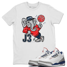 Load image into Gallery viewer, AJ3 Elephant White T-Shirt - Air Jordan 3 True Blue - true-blue-og-air-jordan-3-sneaker-release-tees-aj-3-elephant-tee-white_6cc949f5-c0f3-422d-8984-bf18542084f3
