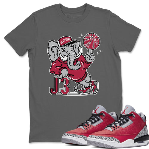 AJ3 Elephant Cool Grey T-Shirt - Air Jordan 3 Unite - unite-air-jordan-3-sneaker-release-tees-aj-3-elephant-tee-cool-grey
