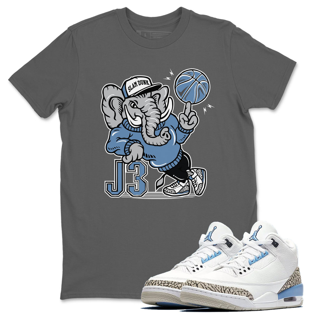 AJ3 Elephant Cool Grey T-Shirt - Air Jordan 3 Valor Blue 