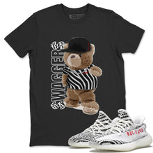 Load image into Gallery viewer, Bear Swaggers T-Shirt - Yeezy Boost 350 V2 Zebra - yeezy-boost-v2-zebra-sneaker-match-tees-bear-swagger-black-shirt
