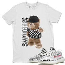 Load image into Gallery viewer, Bear Swaggers T-Shirt - Yeezy Boost 350 V2 Zebra - yeezy-boost-v2-zebra-sneaker-match-tees-bear-swagger-white-shirt
